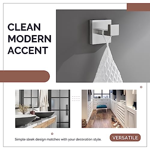 Angle Simple Bathroom Towel Hook Brushed Nickel, SUS304 Stainless Steel Hand Towel Rack, Square Coat Robe Hook, Wall Mount - Image 3