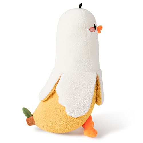 PEACH CAT Banana Duck Plush Pillow Duck Stuffed Animal Cute Banana Plushie for Girls and Boys White 19.7" - Image 4