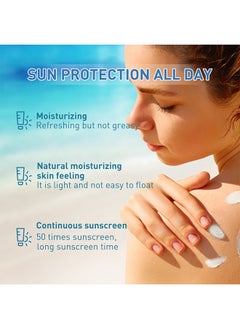 Jaysuing White Birch Moisturizing Sunscreen Cream,SPF 50+,Whitening Sunscreen Cream Isolating Sunscreen ,Waterproof Sunscreen Uv Isolation Cream Sweatproof Sunscreen For Face and Body 50ml  - Image 3
