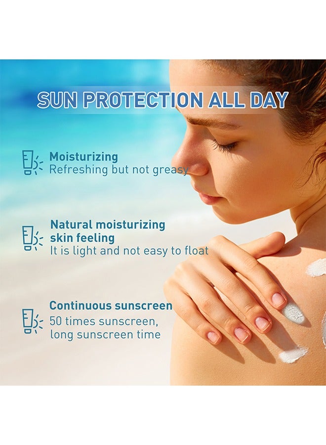Jaysuing White Birch Moisturizing Sunscreen Cream,SPF 50+,Whitening Sunscreen Cream Isolating Sunscreen ,Waterproof Sunscreen Uv Isolation Cream Sweatproof Sunscreen For Face and Body 50ml - Image 3