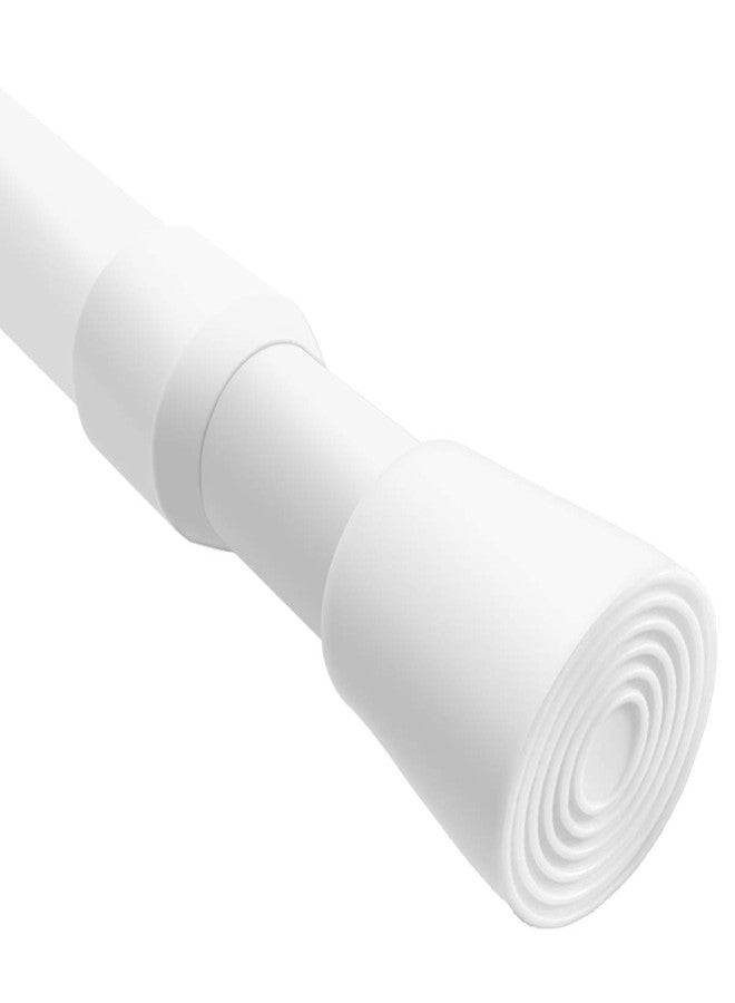 QILERR Short Tension Curtain Rods 16 to 28 Inches, Heavy Duty Small Window Curtain Extension Rod, Strong Adjustable Loaded Spring Tension Rod for Windows, Curtain, Closet, Diameter 1inch, White - Image 1
