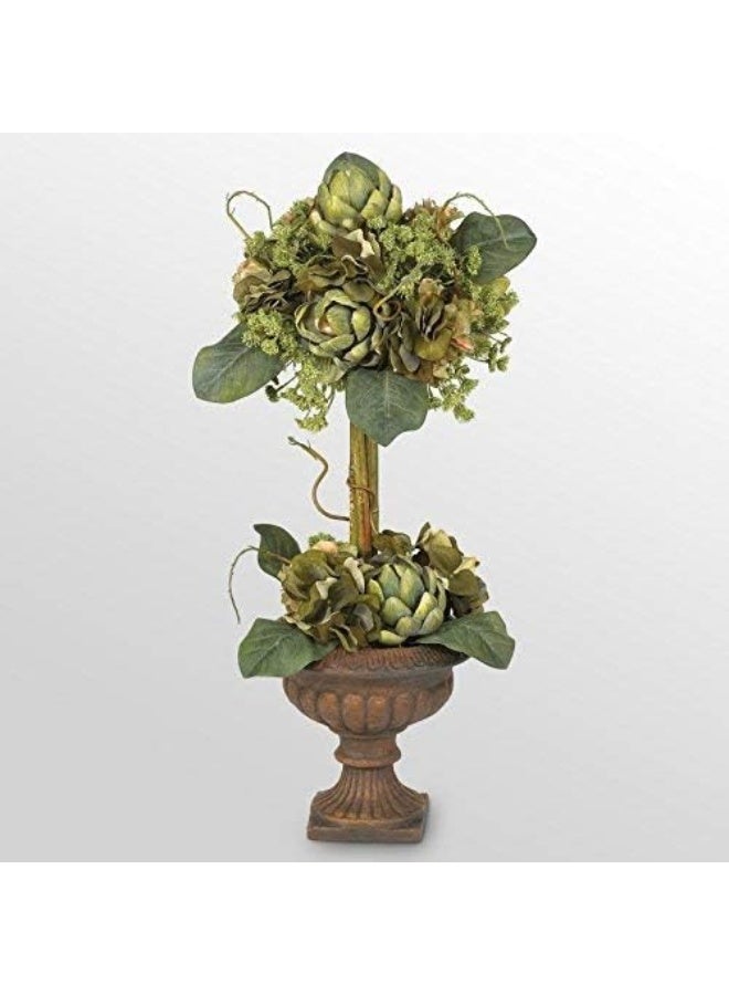 Nearly Natural 4633 Artichoke Topiary Silk Flower Arrangement, Green 12x12x24 - Image 5