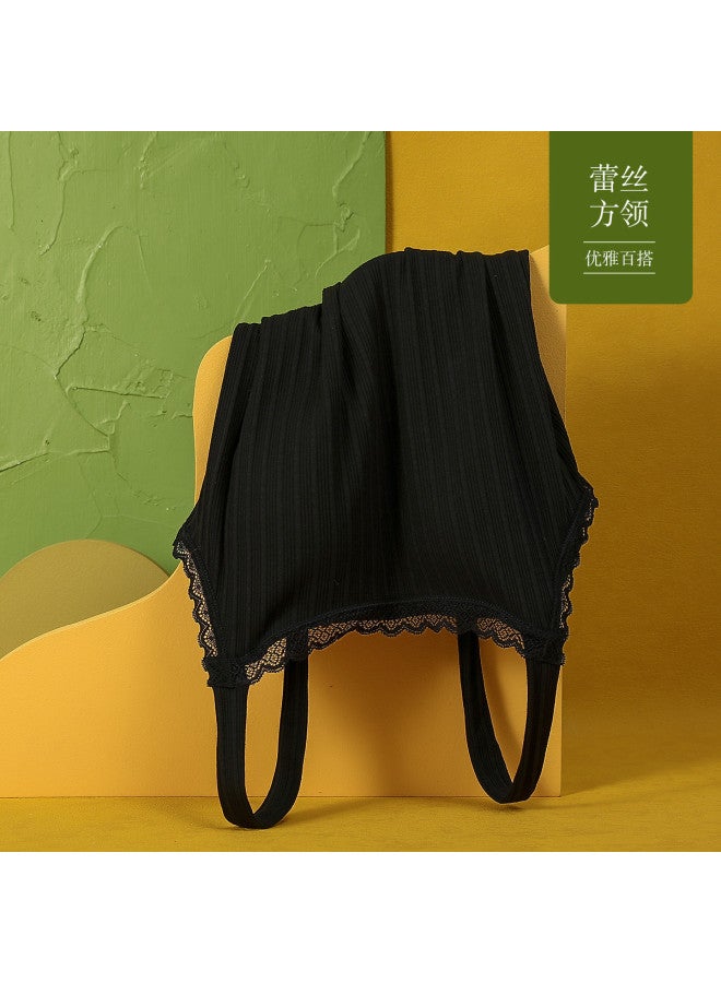 Red Bean Japanese Vertical Striped Camisole For Women - Fashionable Backless Tank With Built-In Bra Pads & Color-Blocking Design - Image 5