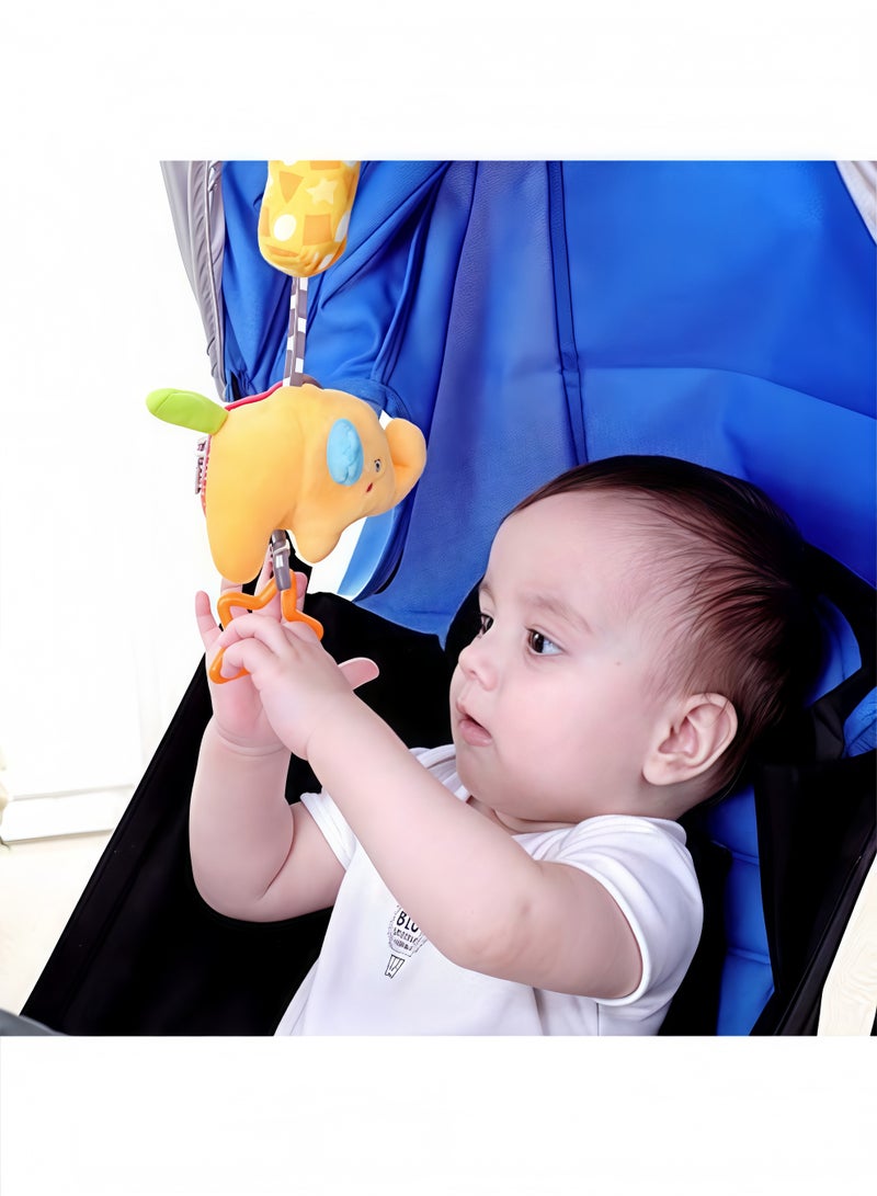 Peachjoy Baby Soft Hanging Rattle,Car Seat Hanging Bell Adorable Animal Infant Play Music Crib Toy Car Seat Rattles Educational Toys for Babies Boys and Girls 3 6 9 to 12 Months(4 Pack) - Image 4