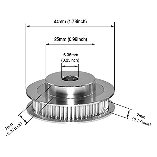 Zeberoxyz 2PCS Set GT2 Synchronous Wheel 20&60 Teeth 6.35mm Bore Aluminum Timing Pulleys with 2PCS Length 200mm Width 6mm Belt (20-60T-6.35B-6) - Image 5