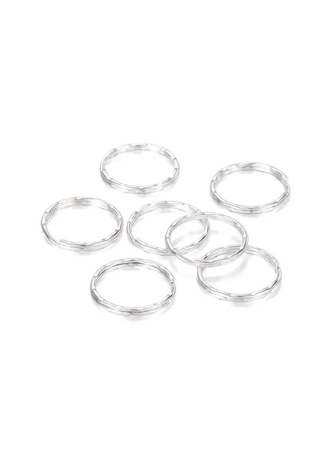 20pcs Silvery Split Ring Keychain Connector 25mm DIY Keyring Accessory - Image 1