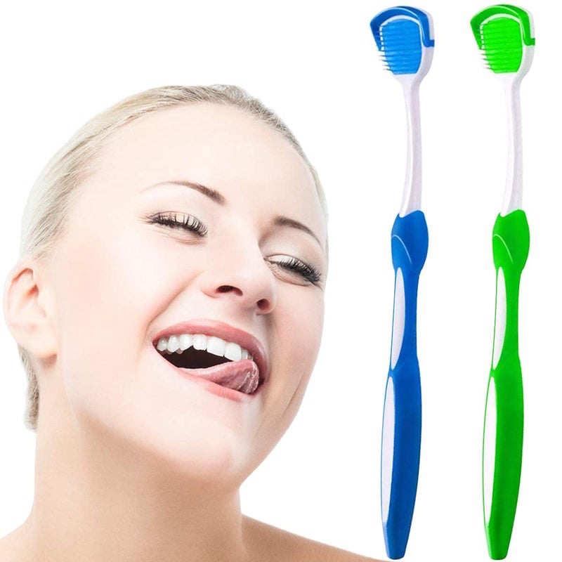AmigozZ Tongue Cleaner, Scraper Helps Cure Bad Breath - Colors May Vary (2pcs) - Image 1
