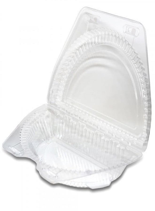 SNANA DFI LBN-9000 9" Clear Plastic, Half Pie Container with Shallow Locking Hinged Lid | 250 Count - Image 5