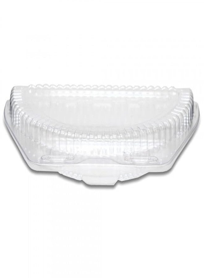SNANA DFI LBN-9000 9" Clear Plastic, Half Pie Container with Shallow Locking Hinged Lid | 250 Count - Image 3