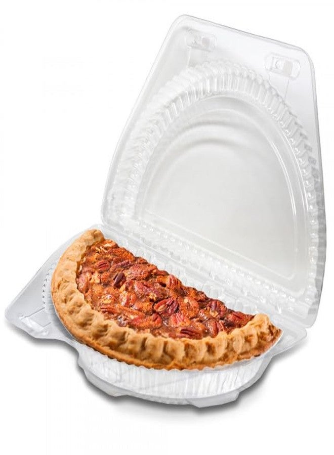 SNANA DFI LBN-9000 9" Clear Plastic, Half Pie Container with Shallow Locking Hinged Lid | 250 Count - Image 1