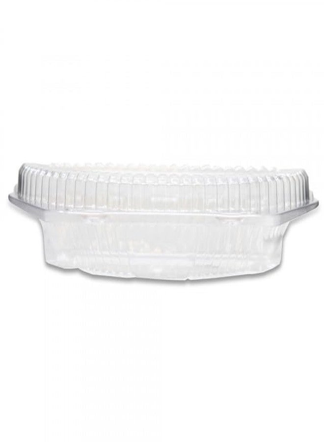 SNANA DFI LBN-9000 9" Clear Plastic, Half Pie Container with Shallow Locking Hinged Lid | 250 Count - Image 2