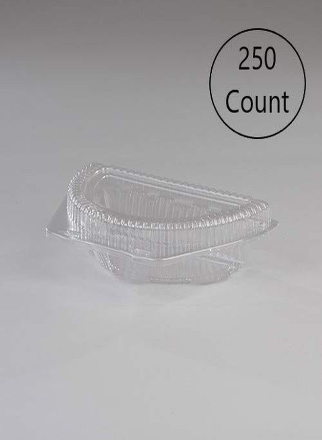 SNANA DFI LBN-9000 9" Clear Plastic, Half Pie Container with Shallow Locking Hinged Lid | 250 Count - Image 4