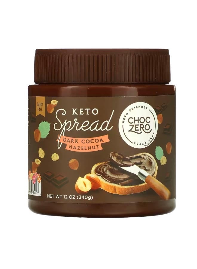 CHOCZERO Keto Spread Dark Cocoa Hazelnut 12 oz 340 g - Image 1