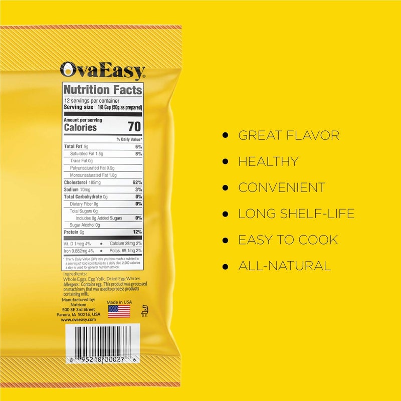 Ova Easy Nutriom OvaEasy OvaEasy Powdered Whole Eggs (3-Pack of 5.1 oz. Bags) - Image 4