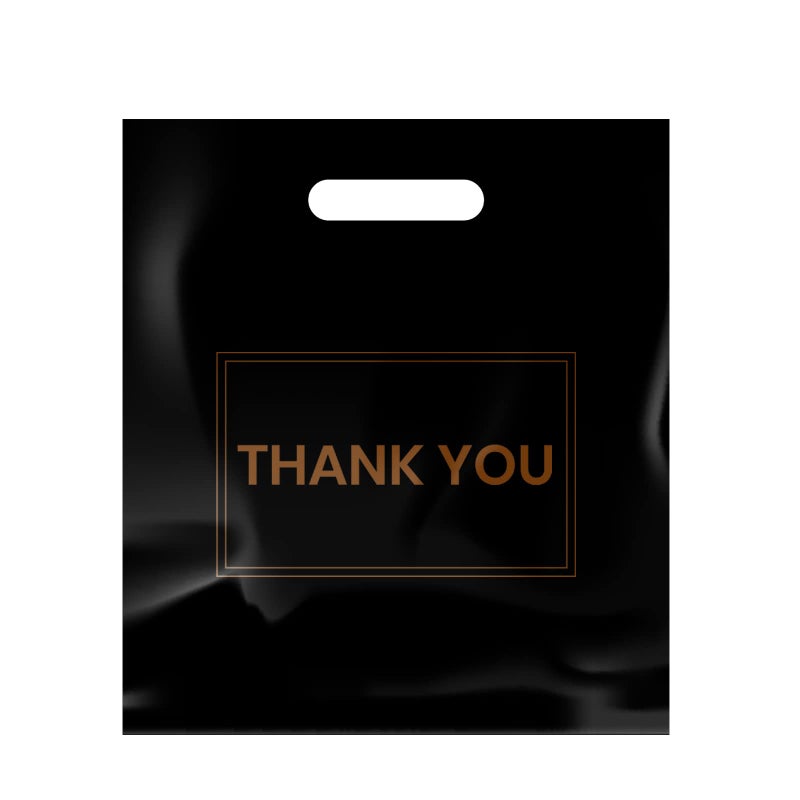 Belinlen 100Pcs 16x18 Inch Thank You Merchandise Bags Plastic Retail Shopping Bags for Stores Boutique Party Gift Clothes and More Reusable Plastic Thank You Bags Black 236mil Thickness