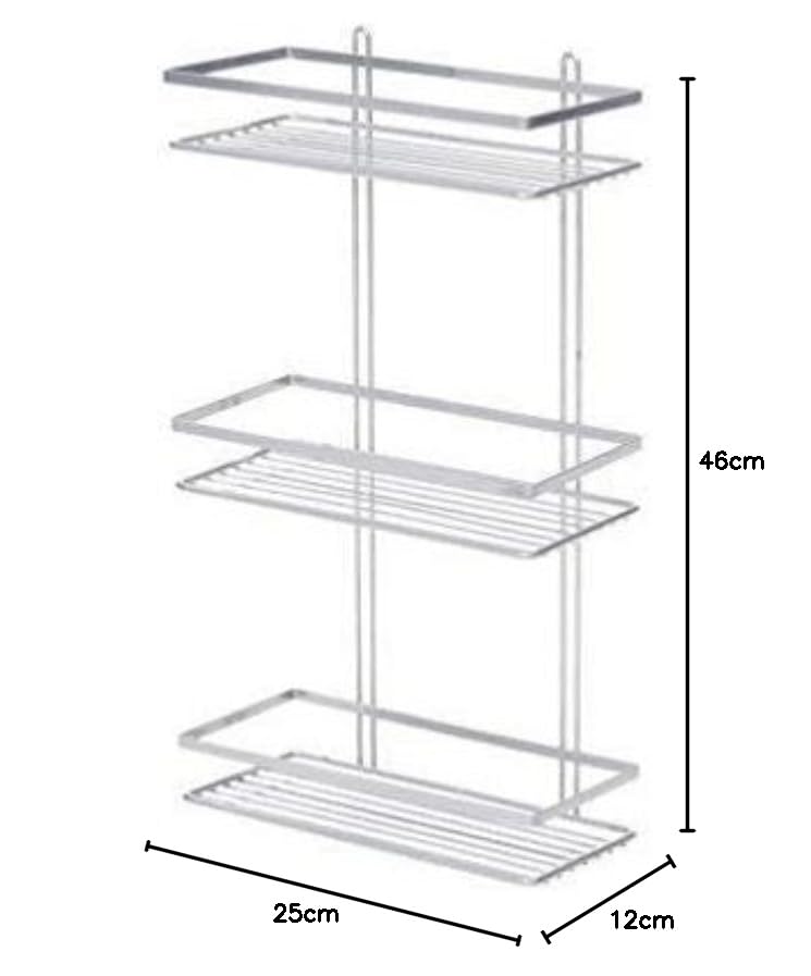 INDIAN DECOR 314488 Rustproof Stainless Steel 3Tier Storage Shelf for Bathroom 3 Tier Chrome Plated Bathroom Rack Chrome - Image 4