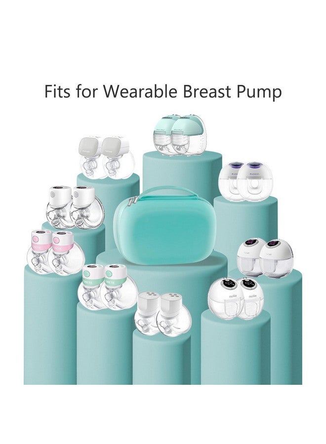 Gowing حقيبة حمل مضخات الثدي القابلة للارتداء، علبة صلبة مع صينية قابلة للإزالة، حقيبة تخزين مضخة الثدي محكمة الإغلاق متوافقة مع معظم مضخات الثدي القابلة للارتداء، تحمل 2 مضخات، زرقاء - Image 2