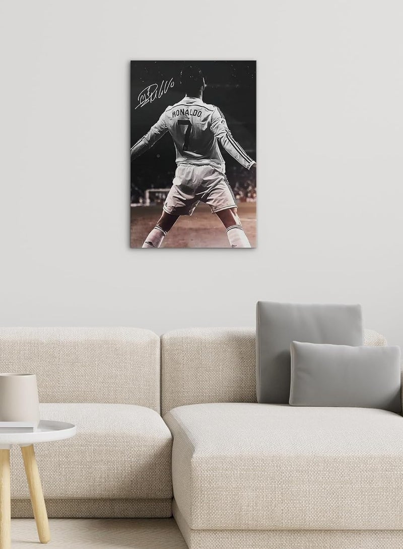 Today Idea Cristiano Ronaldo Football Stars Canvas Poster | Unframed Wall Art Decor | 16in x 24in (Cristiano Ronaldo Poster) - Image 2