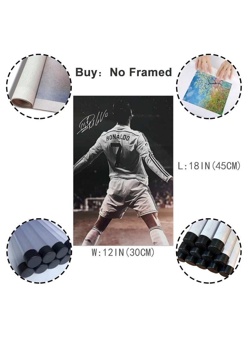 Today Idea Cristiano Ronaldo Football Stars Canvas Poster | Unframed Wall Art Decor | 16in x 24in (Cristiano Ronaldo Poster) - Image 3