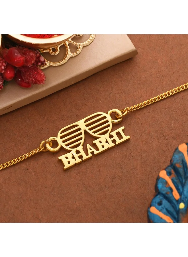 VOYLLA Gold Tone Bhai Rakhi Bracelet