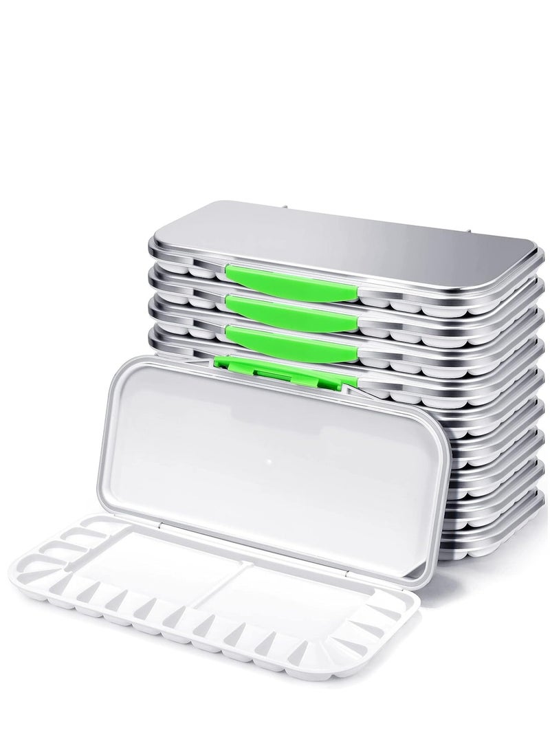 Excefore 2 Pcs Airtight Folding Watercolor Palette with 18 Wells and 2 Mixing Areas Plastic Paint Palette with Lid Gouache Palette Paint Pallet Fold Paint Tray for Artist Painter Painting Travel - Image 1