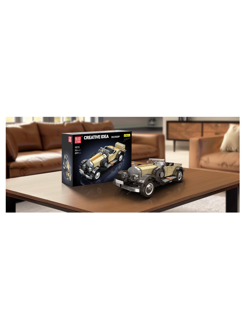 mould king 10115 Classic Cars Building Kits, MOC Vintage Car Model Building Blocks Set, Gift for Kids Age 14+/Adult Collections Enthusiasts(897+ Pieces, Static Version)  - Image 4