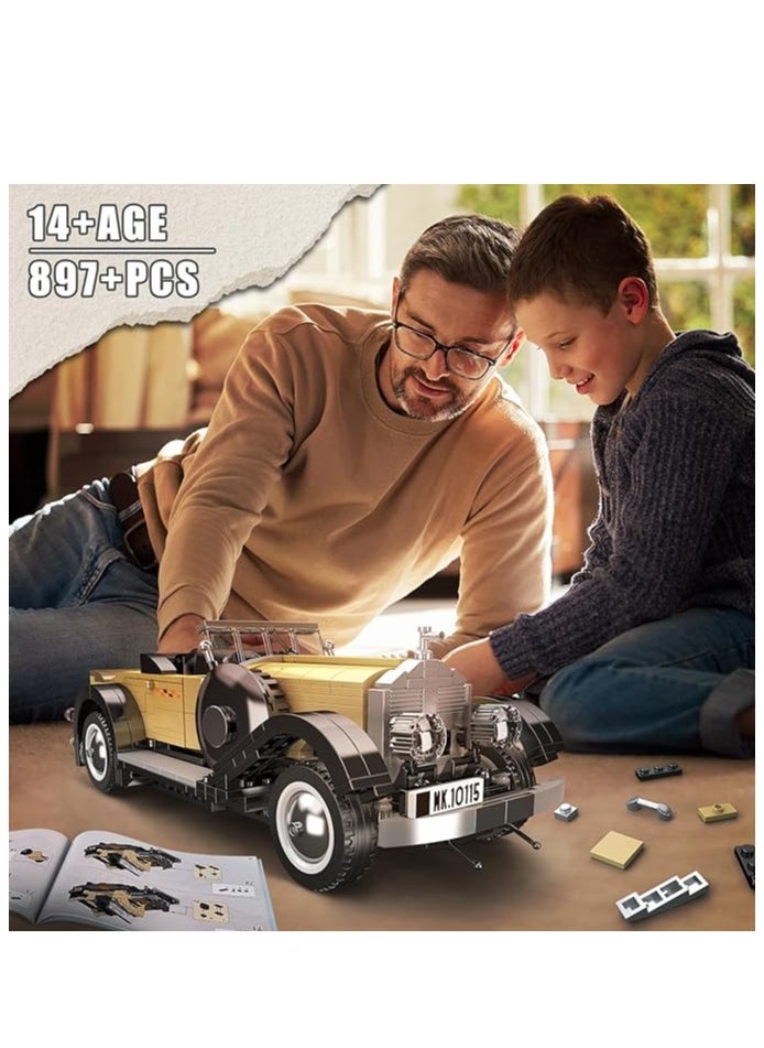 mould king 10115 Classic Cars Building Kits, MOC Vintage Car Model Building Blocks Set, Gift for Kids Age 14+/Adult Collections Enthusiasts(897+ Pieces, Static Version)  - Image 5
