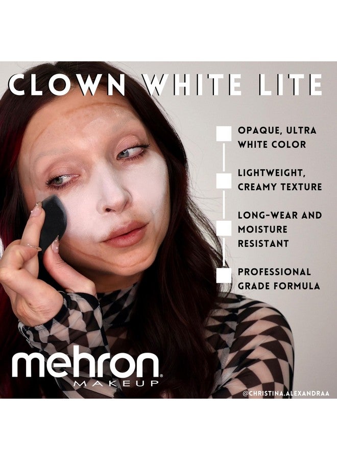 ميهرون مكياج المهرج الأبيض الخفيف | طلاء الوجه الاحترافي وطلاء الجسم | مكياج كريمي أبيض، مكياج طلاء الوجه الأبيض لمكياج المهرج، المسرح، الأفلام، التنكر، التمثيل الإيمائي، وهالوين 7 أونصة (198 جرام) - Image 2