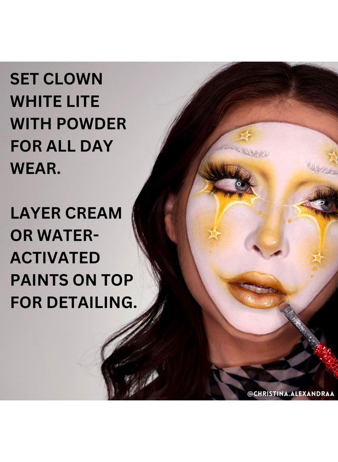 ميهرون مكياج المهرج الأبيض الخفيف | طلاء الوجه الاحترافي وطلاء الجسم | مكياج كريمي أبيض، مكياج طلاء الوجه الأبيض لمكياج المهرج، المسرح، الأفلام، التنكر، التمثيل الإيمائي، وهالوين 7 أونصة (198 جرام) - Image 3