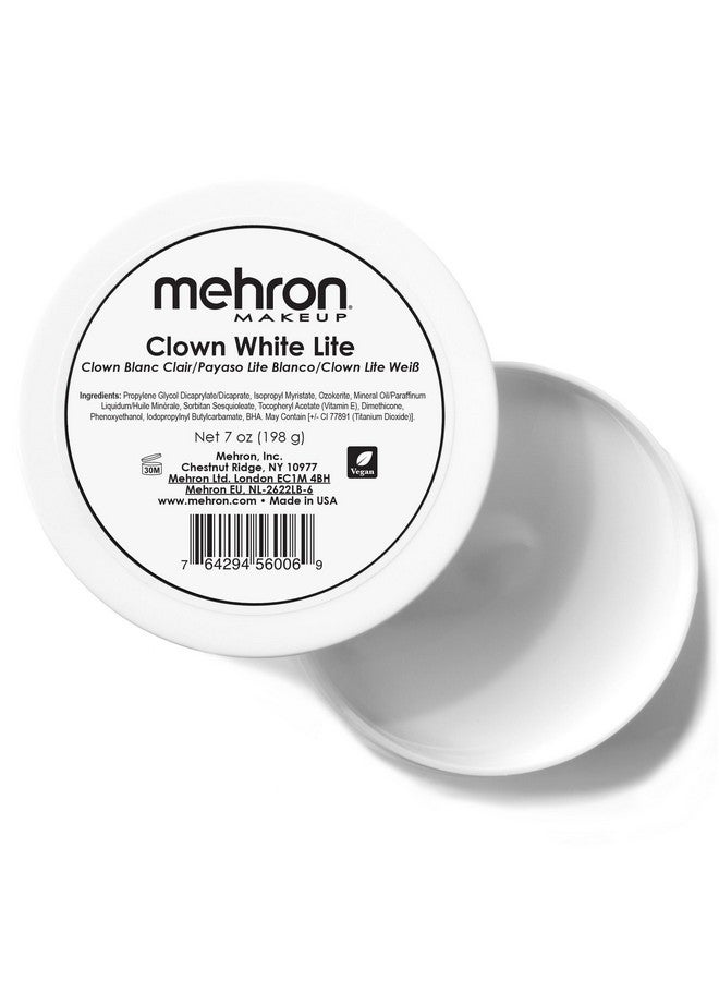 ميهرون مكياج المهرج الأبيض الخفيف | طلاء الوجه الاحترافي وطلاء الجسم | مكياج كريمي أبيض، مكياج طلاء الوجه الأبيض لمكياج المهرج، المسرح، الأفلام، التنكر، التمثيل الإيمائي، وهالوين 7 أونصة (198 جرام) - Image 1
