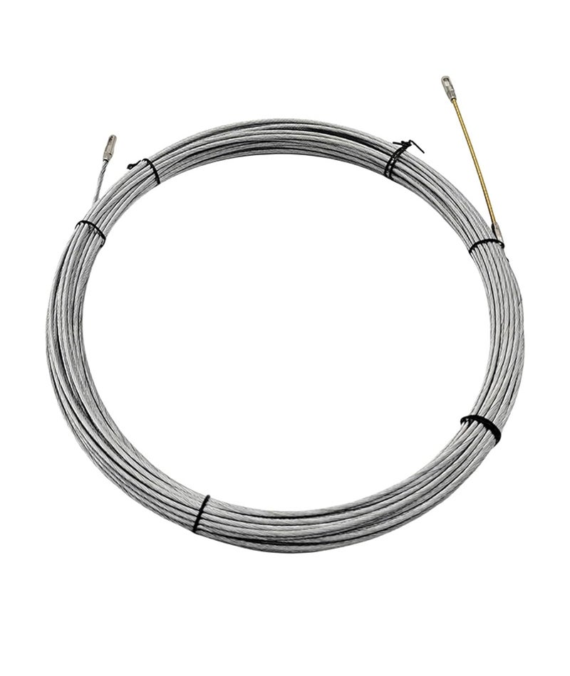 squishy سلك سحب بطول 10 متر لفني الكهرباء، جهاز خيوط سحب الأسلاك، أداة الربيع للتوصيل مع بناء قوي لتسهيل تركيب الكابلات، سلك محترف (فضي) - Image 1