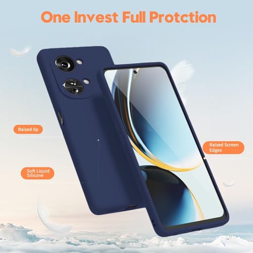 DIZORO Microfiber Candy Case Compatible for Oneplus Nord 3 5G Smooth Touch Cushion Liquid Soft Silicone Gel Rubber Phone Cases Non-Slip Full Body Protective Shockproof Back Cover (Blue) - Image 2