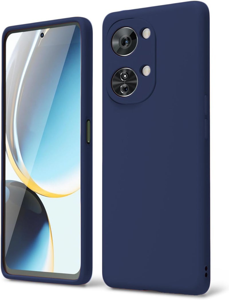 DIZORO Microfiber Candy Case Compatible for Oneplus Nord 3 5G Smooth Touch Cushion Liquid Soft Silicone Gel Rubber Phone Cases Non-Slip Full Body Protective Shockproof Back Cover (Blue) - Image 1