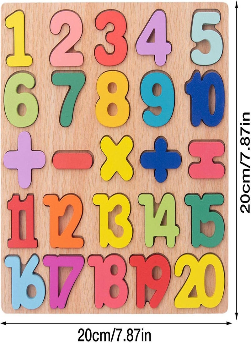 GGOOT Wooden Montessori Puzzles,Wood Educational Puzzle Toy Board | Shape/Numbers/Alphabe Blocks Preschool Educational Learning Toy for Kids - Image 4