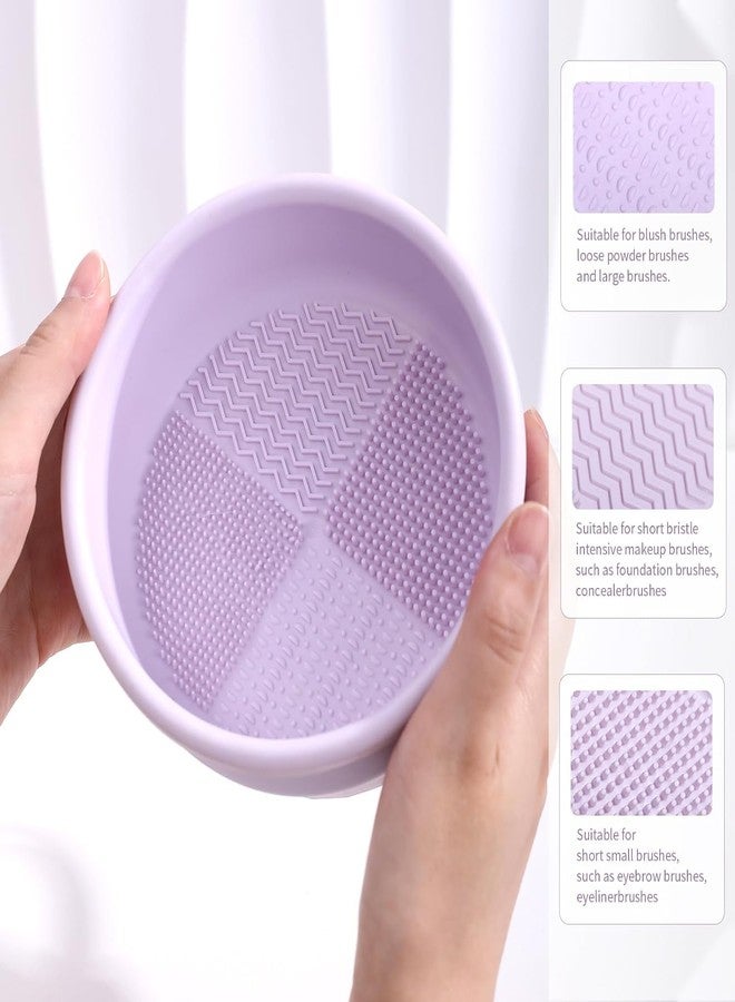 BLINE 3 in 1 Silicone Makeup Brush Cleaning Mat with Drying Holder - Makeup Brush Cleaner Bowl for Brushes, Sponges & Powder Puffs - Image 5
