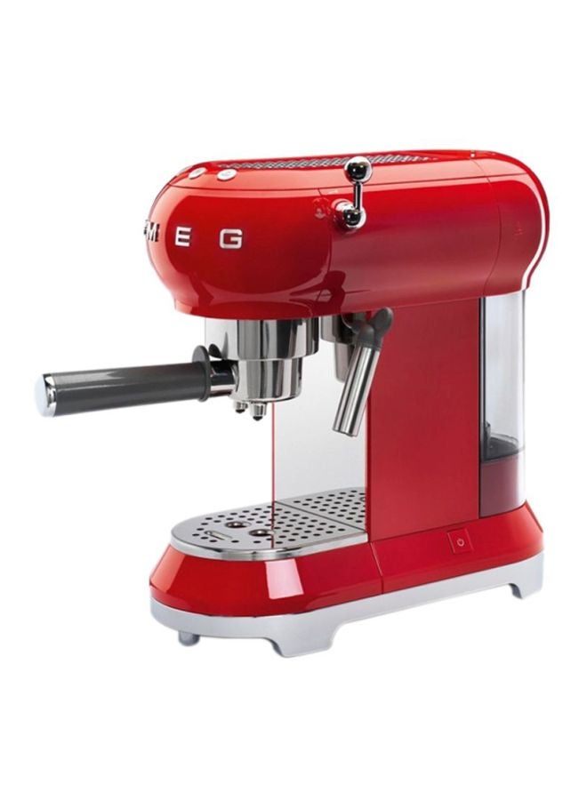 smeg 50's Retro Style Aesthetic Espresso Coffee Machine 1L 1350W 1.0 L 1300.0 W ECF01RDUK/AU Red/Silver - Image 1