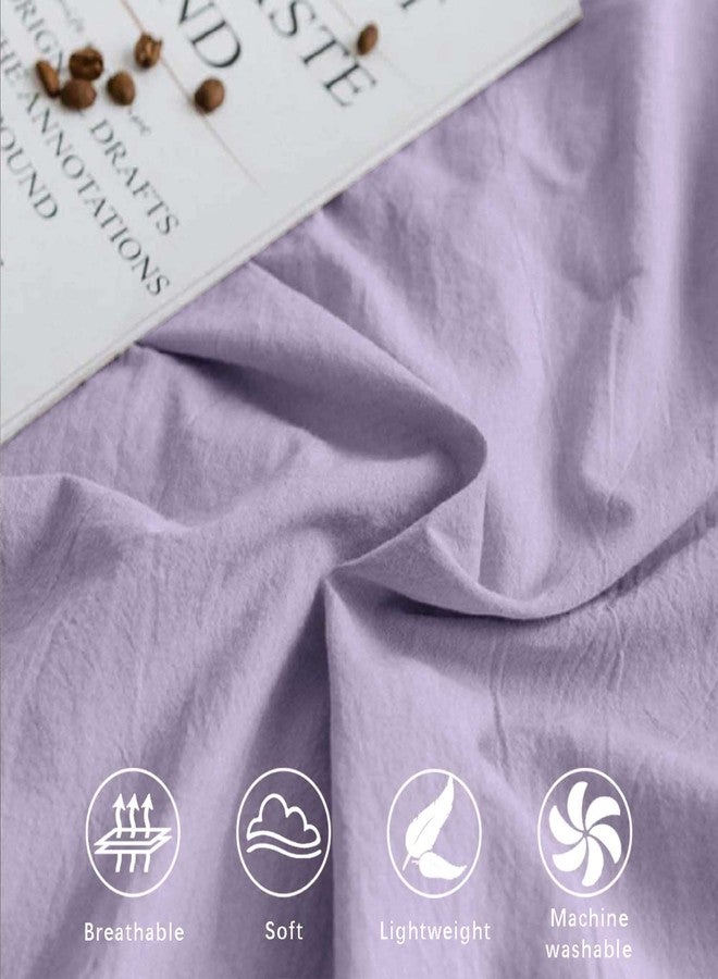 ETDIFFE Lavender Duvet Cover Twin Size, 2pc Twin XL Light Purple Soft Farmhouse Quilt Cover Set, 1 Lightweight Microfiber Duvet Cover (68x90) and 1 Pillow Sham for Women Teen Girls - Image 5