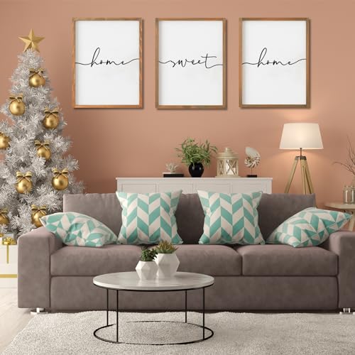 Heiple Set of 3 Framed Farmhouse Home Sweet Home Sign Above Bed Wall Decor for Bedroom Decor Wall Art Wood Signs - Image 3