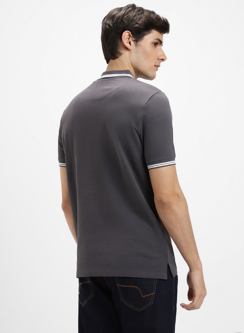 Dennis Lingo Grey Polo T-Shirt for Men, Regular Fit, Cotton Classic - Image 5