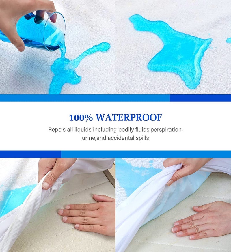 Artivestion 3 Pack Full Size Mattress Protector Waterproof Mattress Protector Full Mattress Pad Cover Noiseless  Soft Breathable Terry for Pets Kids Adults 54"" x 75""  - Image 5