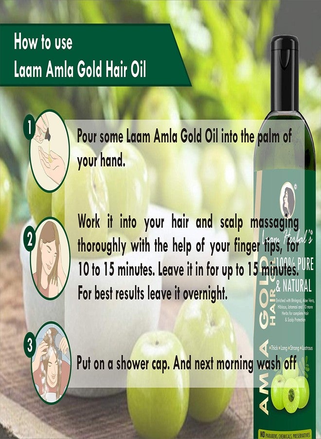 Laam Herbals Ayurvedic Amla Gold Hair Oil | For Long, Strong & Thick Hair- 200 ml - Image 4