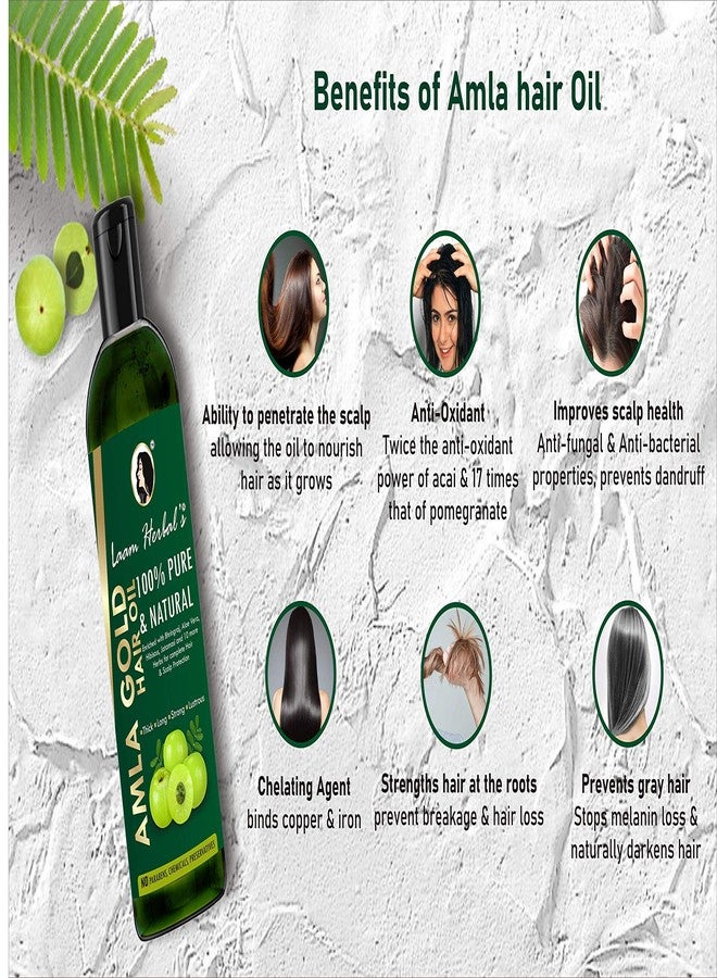 Laam Herbals Ayurvedic Amla Gold Hair Oil | For Long, Strong & Thick Hair- 200 ml - Image 3