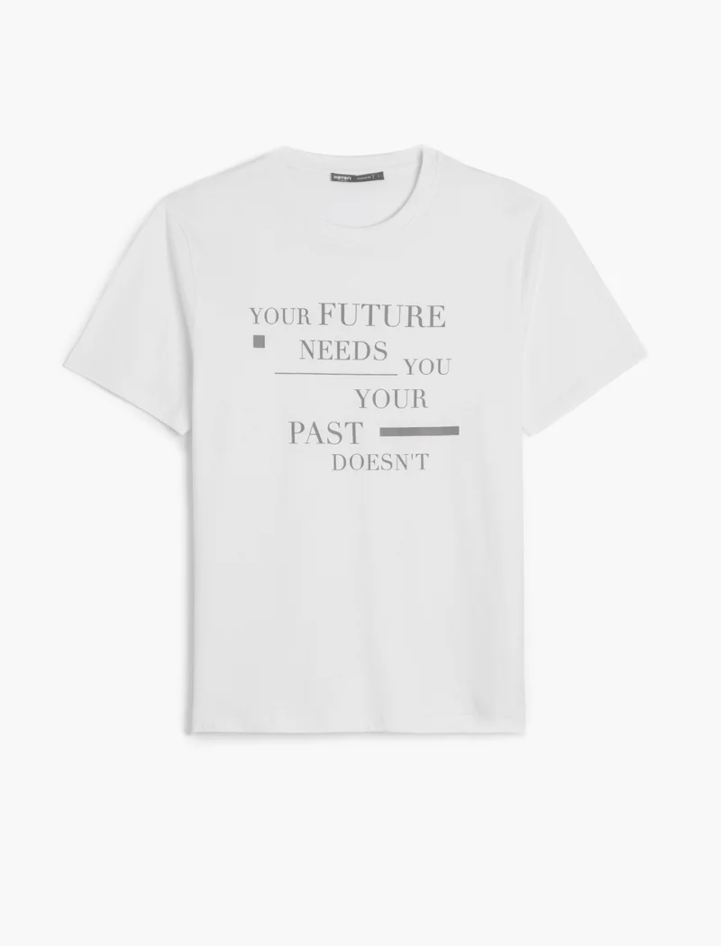 كوتون Slogan Printed T-Shirt
