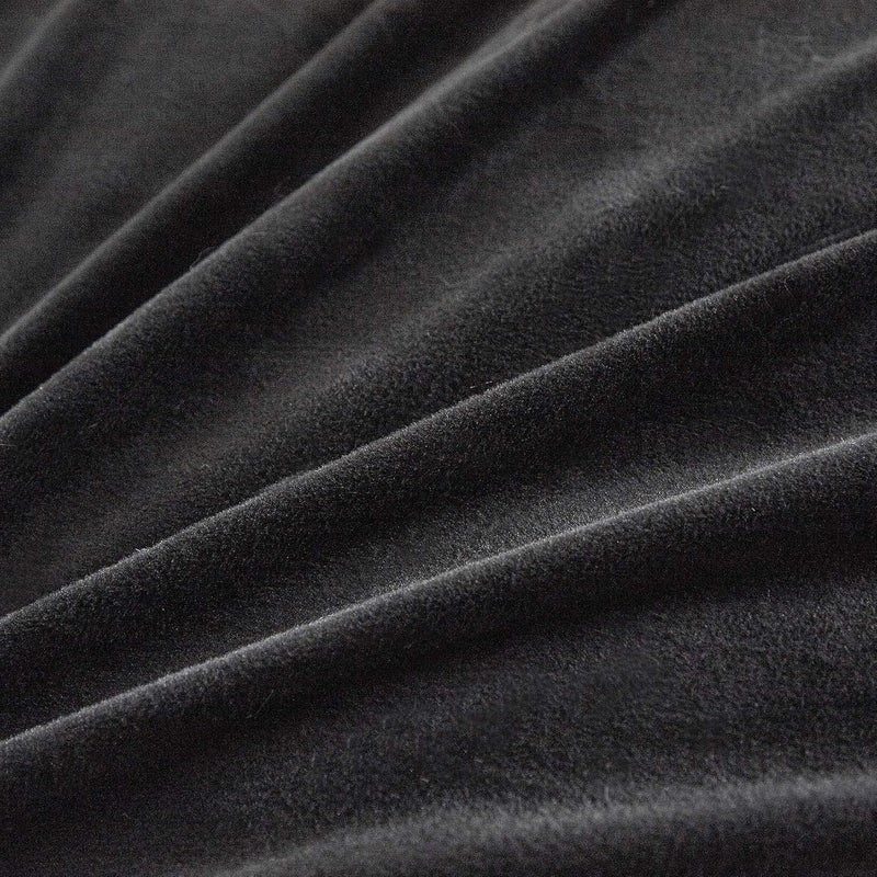 Uhamho Faux Fur Velvet Fluffy Bedding Duvet Cover Set Down Comforter Quilt Cover with Pillow Shams, Ultra Soft Warm (Black, King) - Image 4