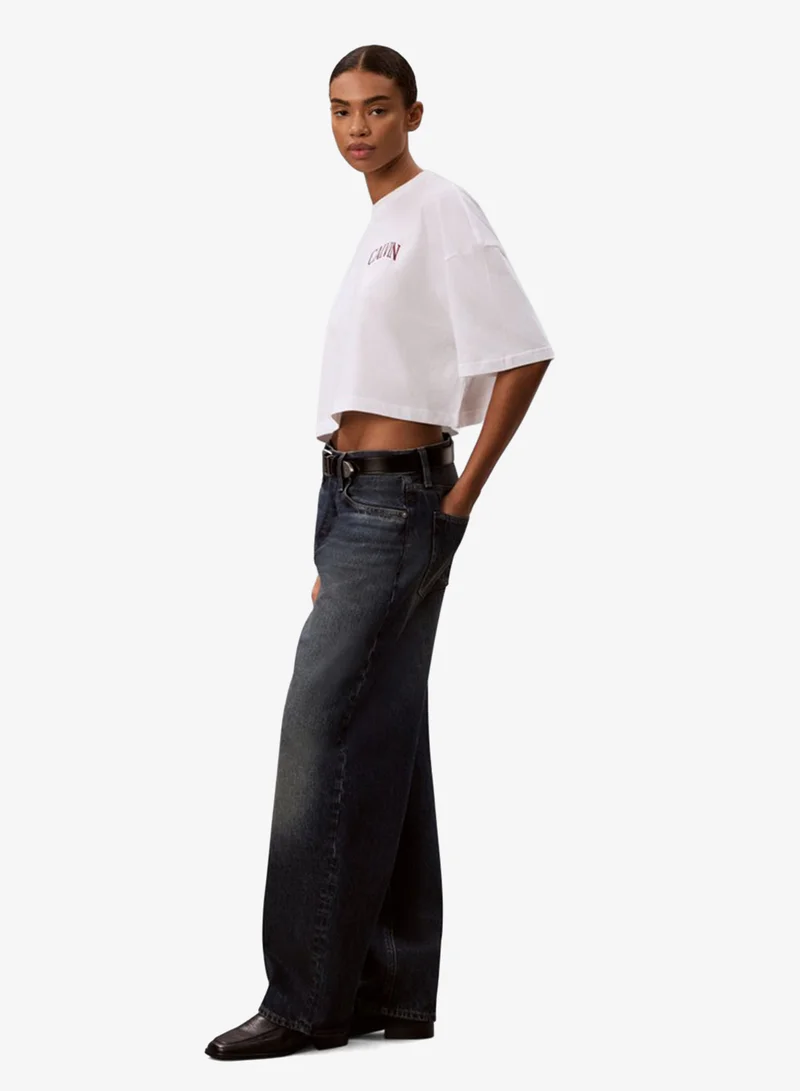 Calvin Klein Jeans  Cropped Varsity Logo T-shirt for Women | Best Price UAE