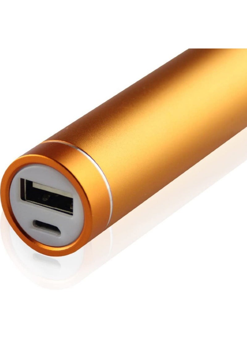 ⭐ Mini Cylinder Power Bank with a Real Capacity 2600mah External Battery Charger Material is  aluminum.  باور بانك عالي الجودة  مع سعة فعلية حقيقة 2600 مللي امبير