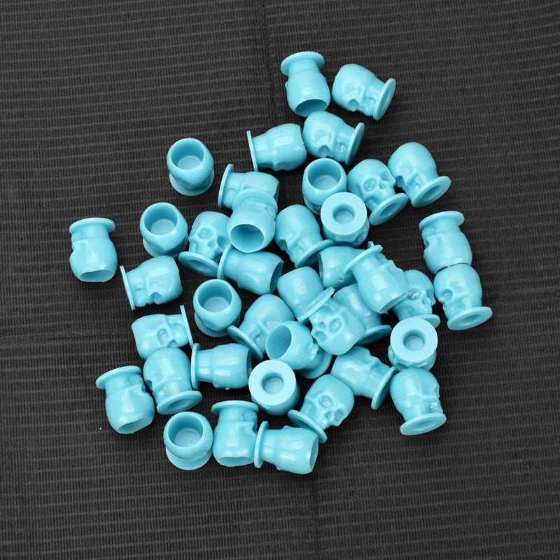 Disposable Tattoo Ink Cups - Thickened Inner Wall Stable Base 200 Blue Pigment Containers for Tattooing Microblading Makeup Application - Image 4