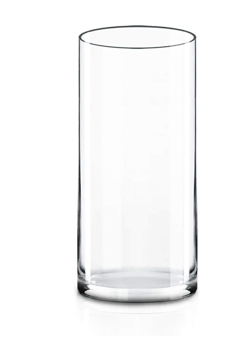 GEN - Flower Vase, Big Size Vase for Fresh/Dried Flowers, 16in Upscale Crystal Glass, Black with White Stripes - Image 1