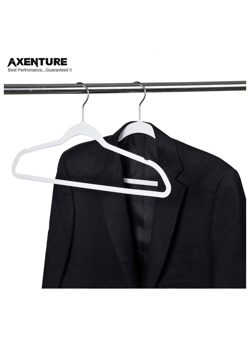 أكسنتشر 100 قطعة من شماعات البدلات المخملية غير القابلة للانزلاق ذات الخطاف الدوار 360 درجة، عبوة من 100 قطعة: أبيض 45 × 24 × 0.5 سم - Image 4