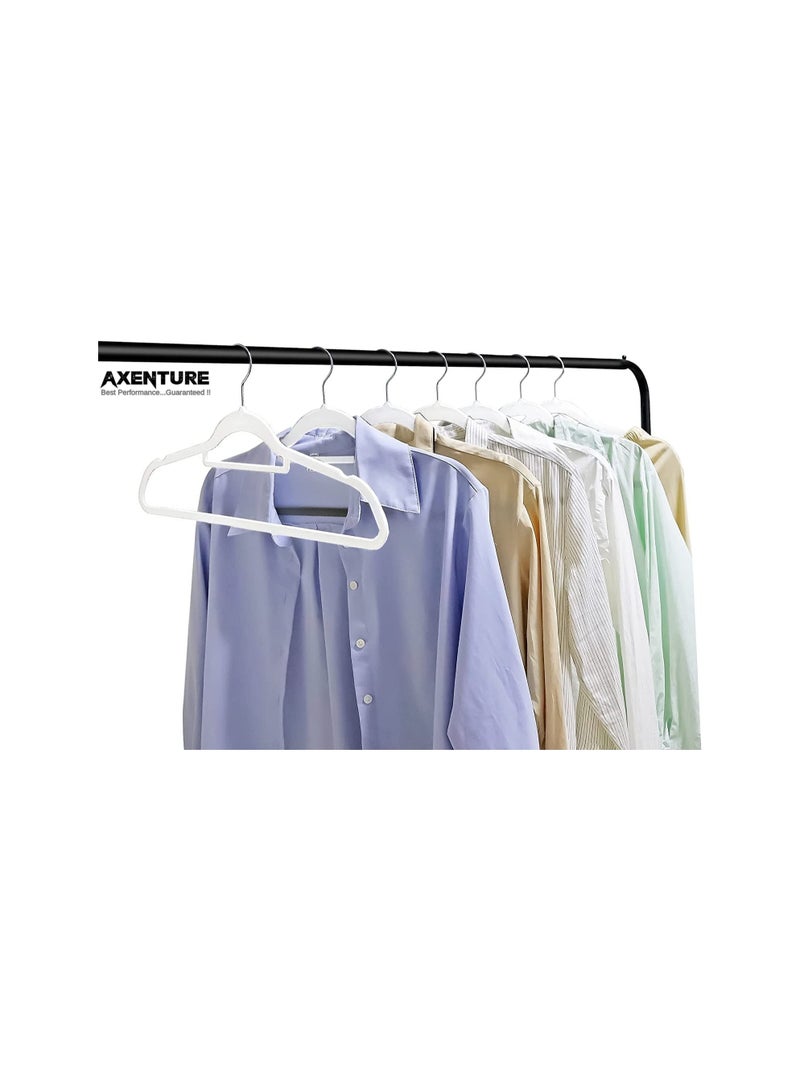 أكسنتشر 100 قطعة من شماعات البدلات المخملية غير القابلة للانزلاق ذات الخطاف الدوار 360 درجة، عبوة من 100 قطعة: أبيض 45 × 24 × 0.5 سم - Image 5